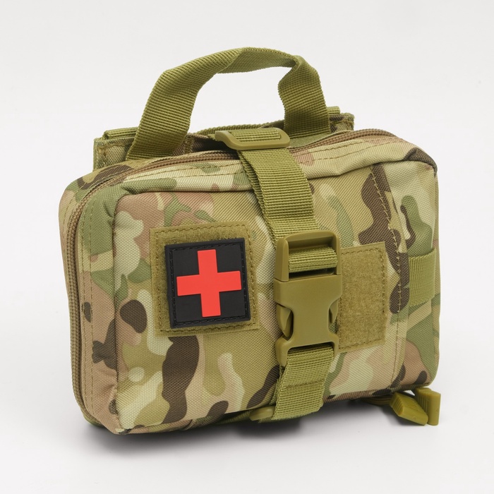 Аптечка тактическая-подсумок, отрывная, камуфляж мультикам, 18×13 см, бежевая