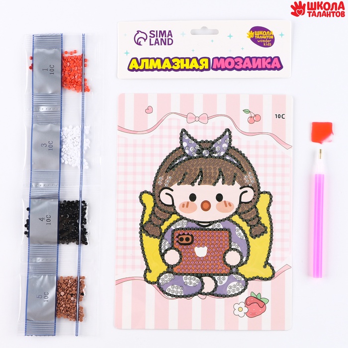 Алмазная вышивка «Цуи», 13.7×18.3 см, картон, с частичным заполнением