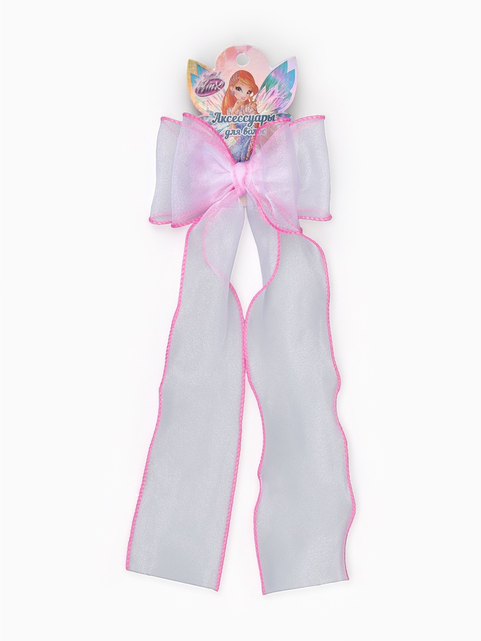 Бант для волос на заколке розовый, Винкс