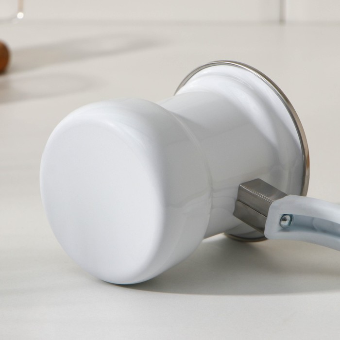 Кофеварка, 400 мл, индукция, эмалированная сталь, белый