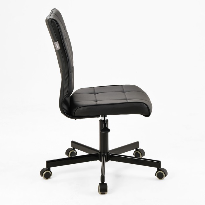 Кресло офисное «Бюрократ» Leather Black CH-330M, без подлокотников, на колёсиках, экокожа, цвет чёрный