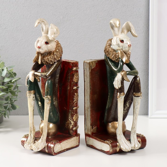 Держатель - подставка для книг «Придворные зайцы», набор 2 шт., 25×10×30.5 см