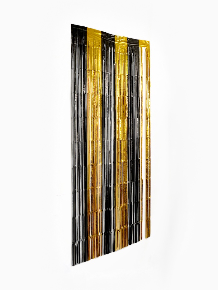 Занавес дождик для фотозоны 1×2 м., черно-золотой