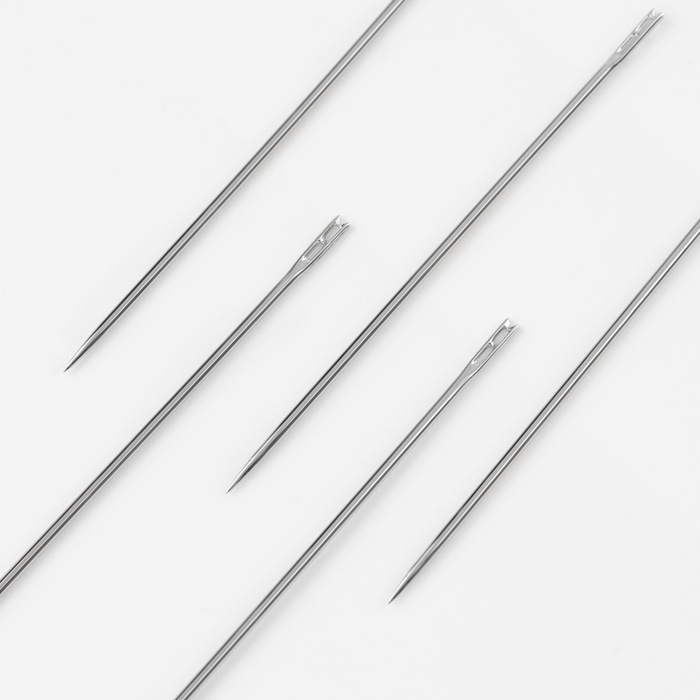 Иглы швейные, самовдеваемые, d=0.83 мм, 3.6-4.2 см, набор 12 шт.