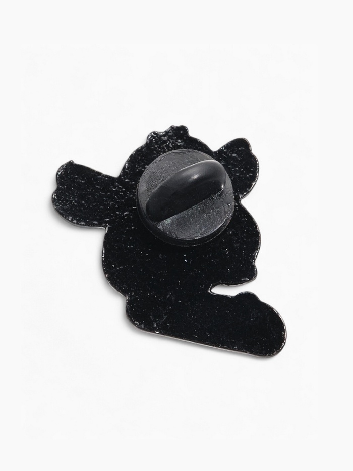 Значок «Цыплёнок» на скейте, цветной в чёрном металле