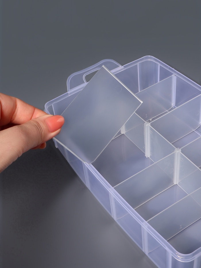 Органайзер для хранения мелочей, 10 ячеек, 24.5×16.5×18 см, с ручкой, прозрачный