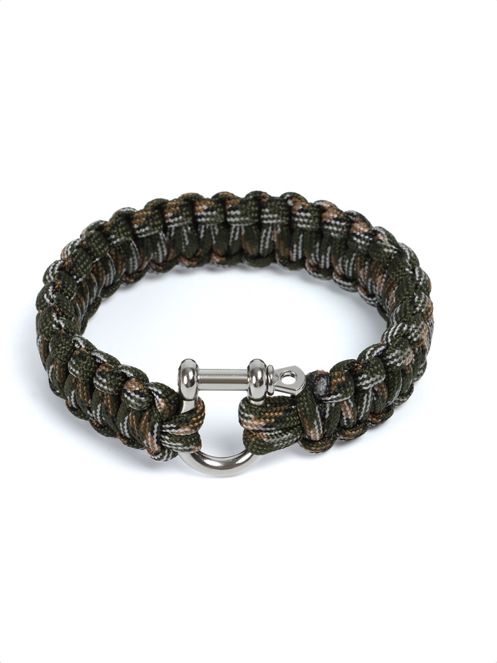 Браслет из паракорда, 25 см, цвет лесной камуфляж