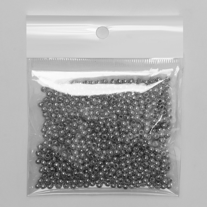 Бусина «Гематит» d=3 мм, (набор 10 г), цвет серебро