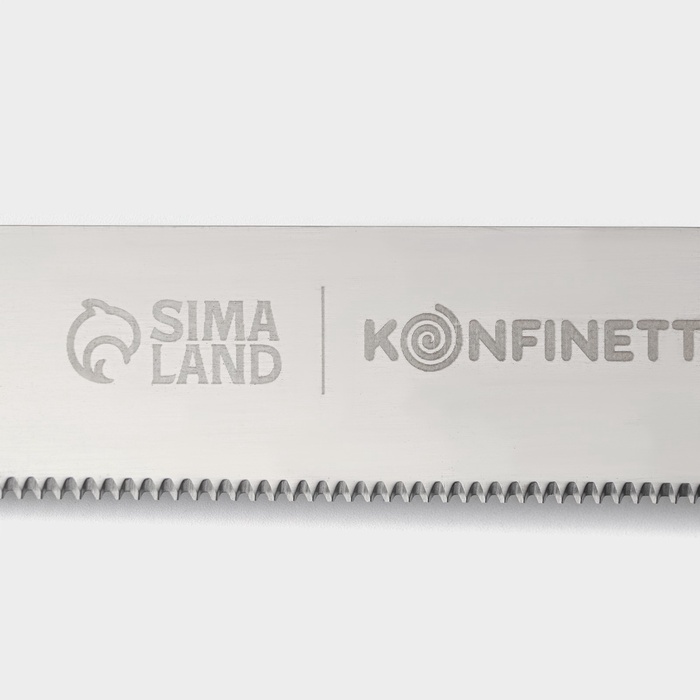 Нож для бисквита мелкие зубцы KONFINETTA, длина лезвия 30 см, деревянная ручка