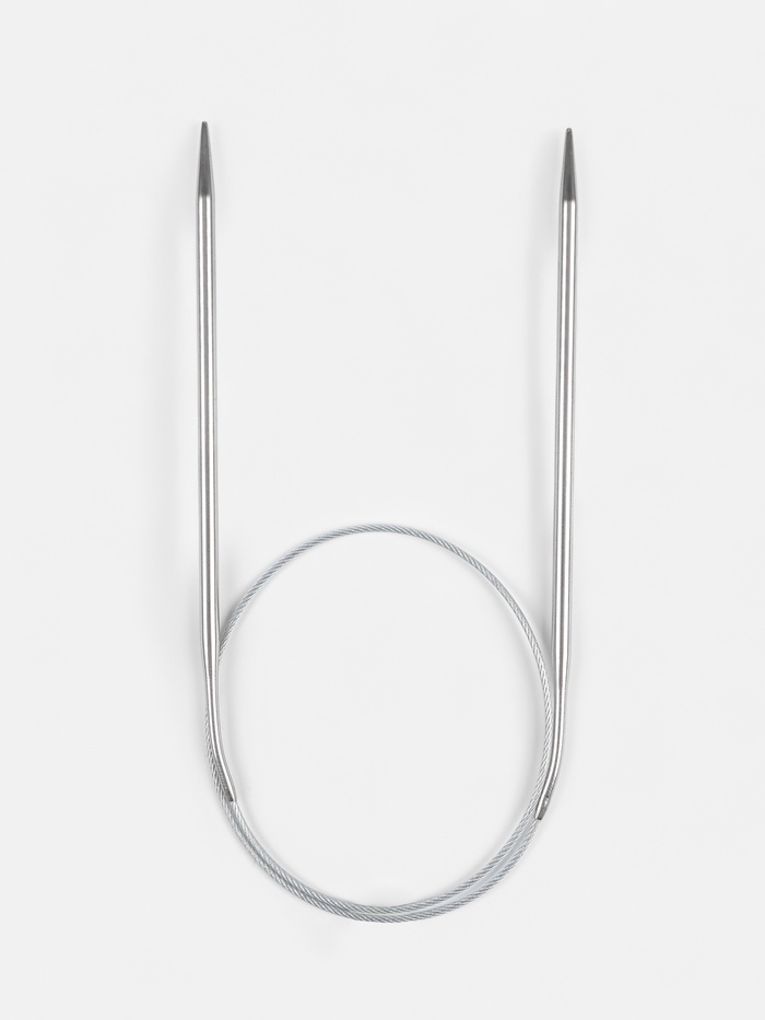 Спицы круговые, для вязания, с металлическим тросом, d=4 мм, 14/60 см