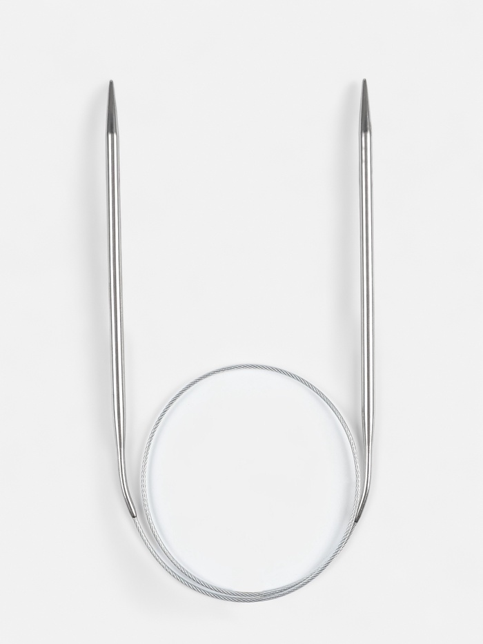 Спицы круговые, для вязания, с металлическим тросом, d=4.5 мм, 14/60 см