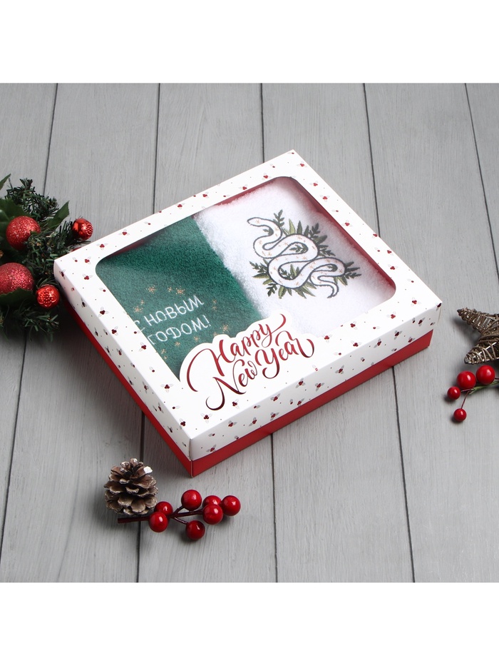 Набор полотенец «Этель. Змея», 30×60 см - 2 шт., хлопок 100%