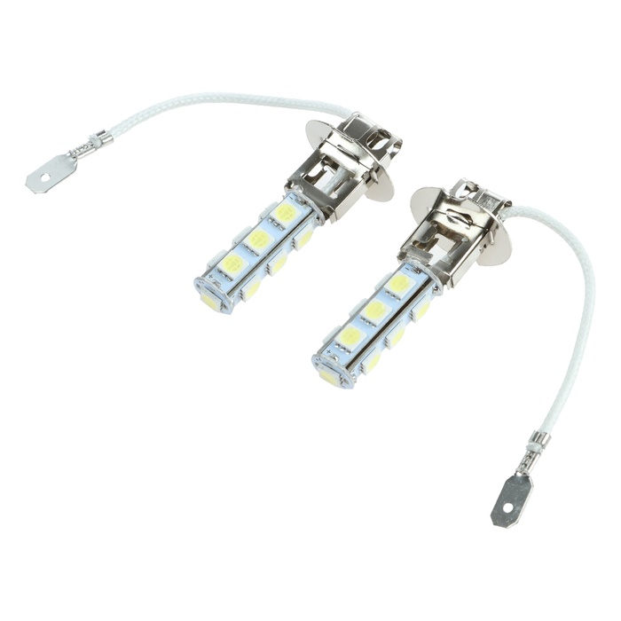 Автомобильная лампа, светодиодная, H3, 12 В, 13 SMd=5050, 2 шт., белый
