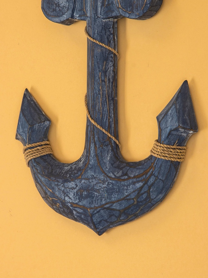 Декор интерьерный «Якорь», 23×2×40 см, дерево, синий
