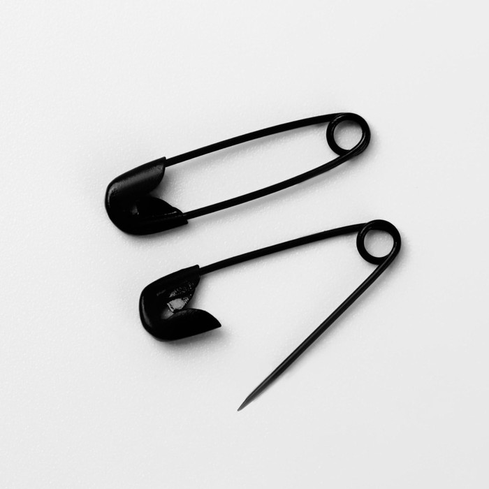 Булавки английские, 19×4 мм, 80 шт., цвет чёрный