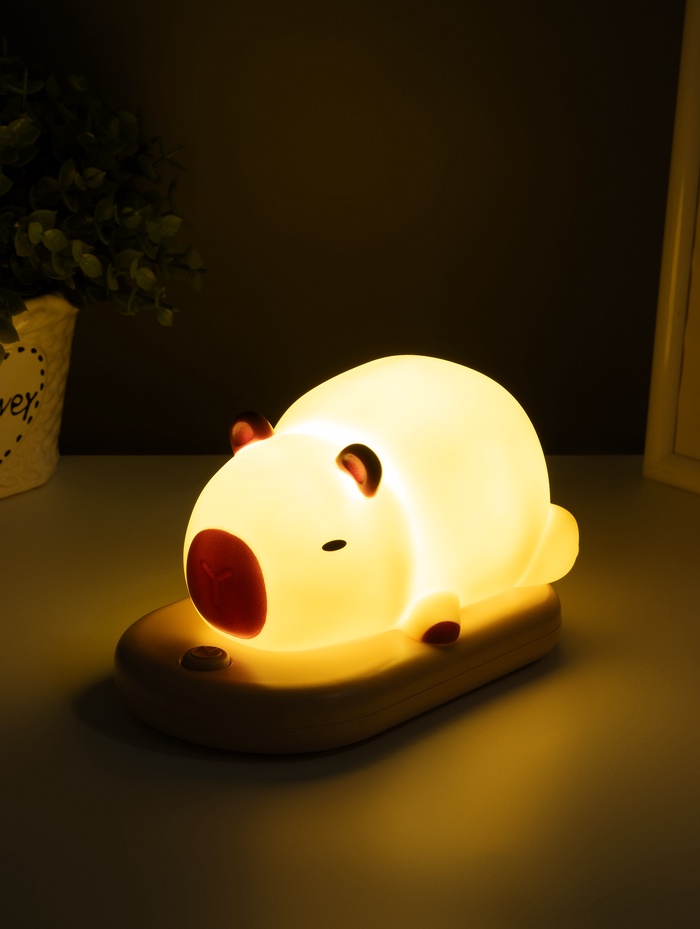 Ночник «Капибара на коврике», LED, 3 Вт, 5V, USB, АКБ, 9.3×15×13.2 см