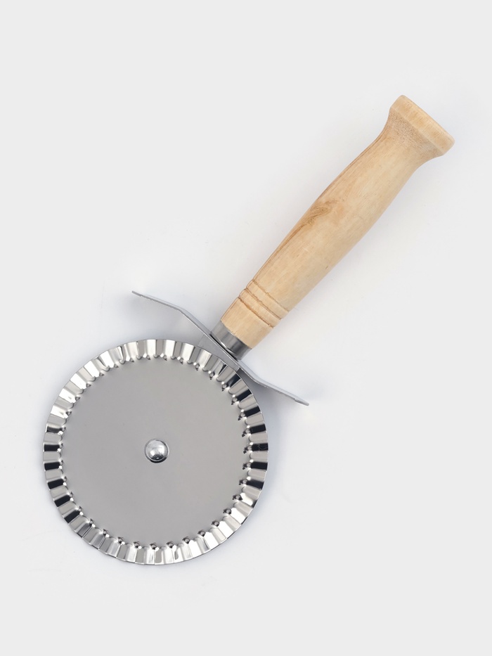 Нож для пиццы и теста Доляна «Классик», 18.5 см, коррозионностойкая сталь, ребристый, бежевый