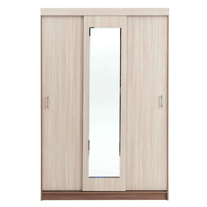 Шкаф – купе «Клик Мебель. Бася БШ – 1», 1400×570×2100 мм, цвет ясень шимо тёмный/светлый