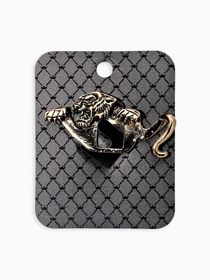 Брошь для кармана «Тигр», цвет чернёное золото