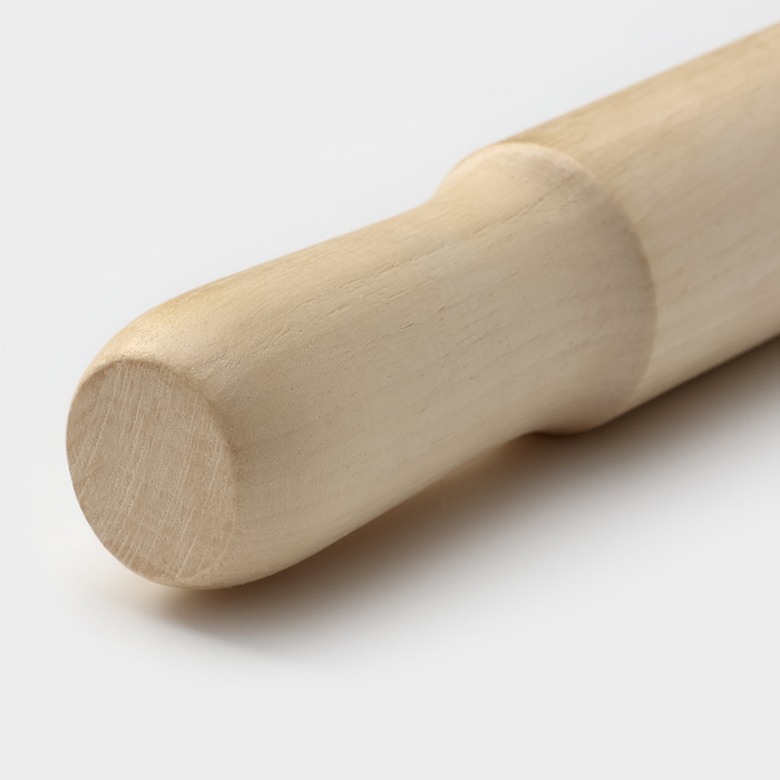 Скалка для теста с ручками Доляна, 36×4 см, рабочая часть 19.5 см, дерево бук