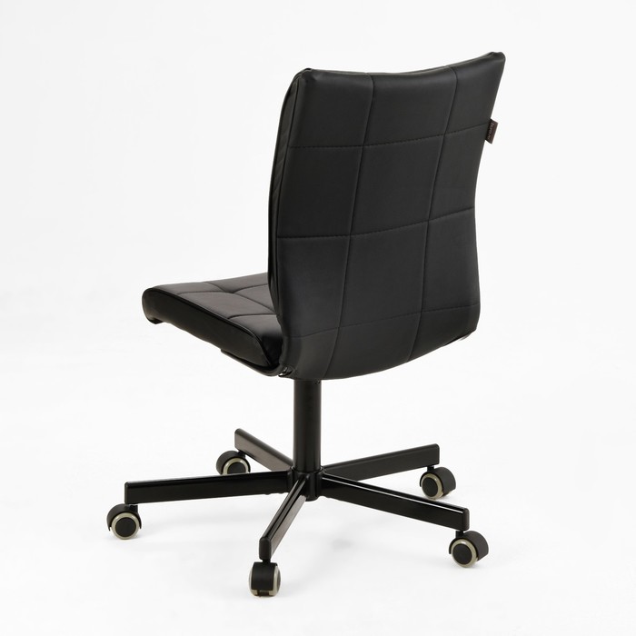 Кресло офисное «Бюрократ» Leather Black CH-330M, без подлокотников, на колёсиках, экокожа, цвет чёрный