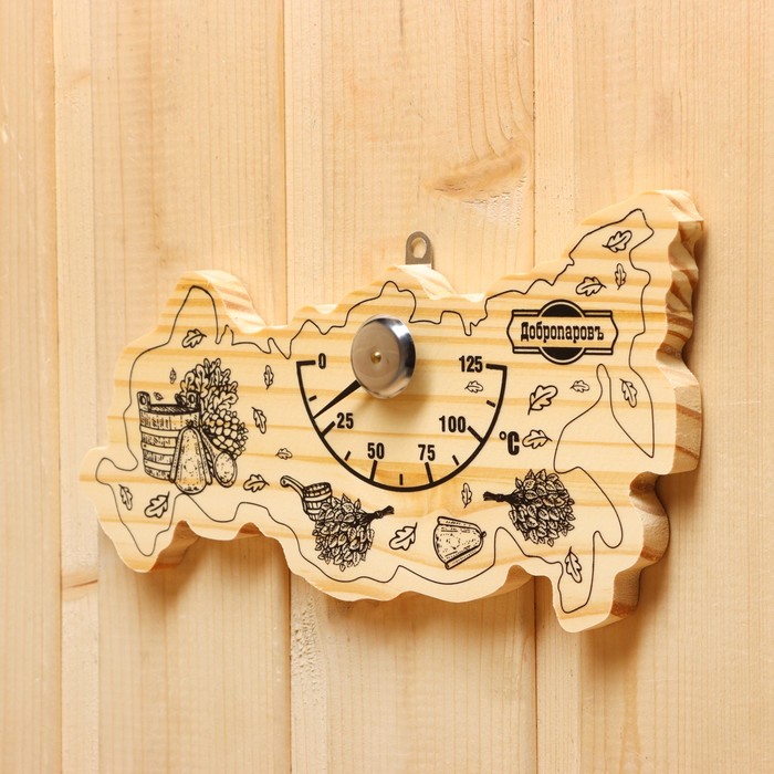 Термометр для бани и сауны «Карта России», 23×12 см, деревянный, «Добропаровъ»