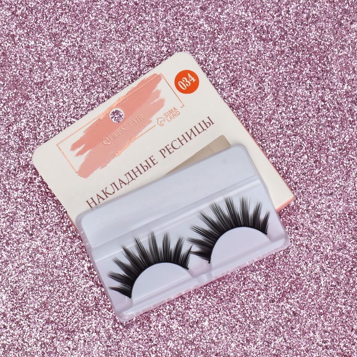Ресницы накладные «Куколка», 14 мм, без клея, чёрные