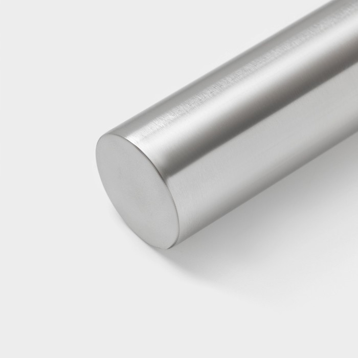 Скалка для теста Доляна «Бруни», 32×3.2 см, нержавеющая сталь, серебристая