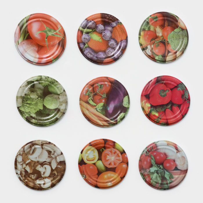 Крышка для консервирования «Элит», СКО-82 мм, жесть, лак, фасовка 50 шт., МИКС