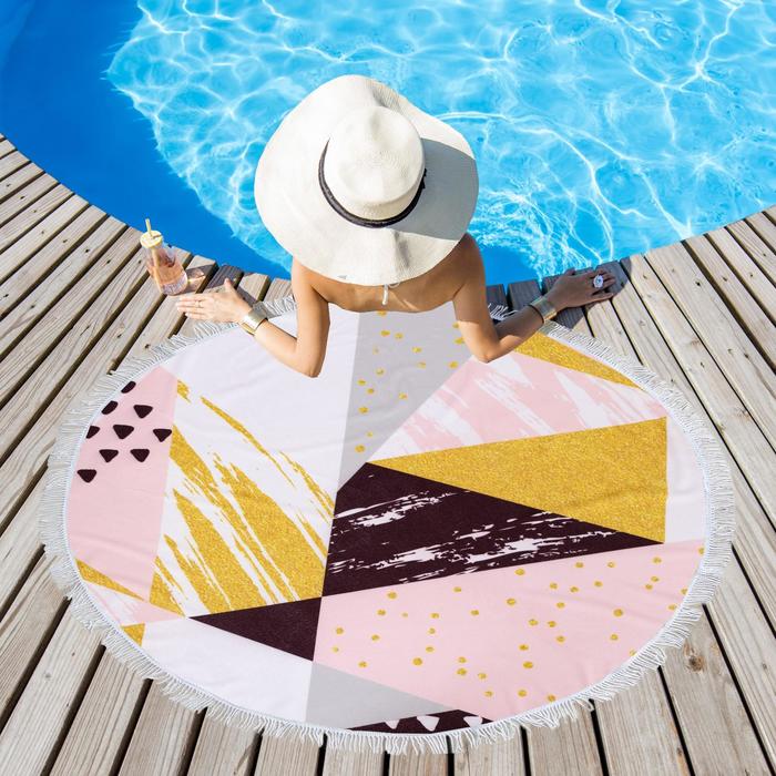 Полотенце пляжное Этель «Геометрия», d=150 см