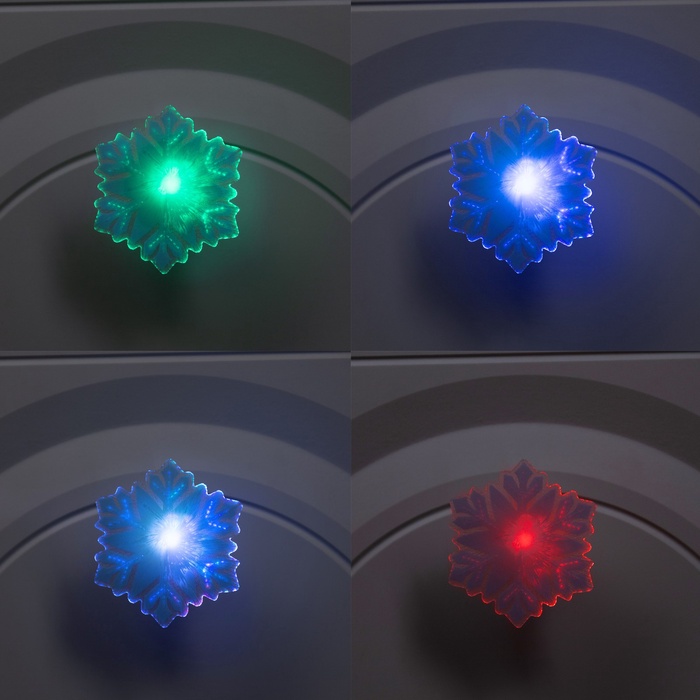 Игрушка световая «Снежинка» 8 см, 1 LED, батарейки LR44×3 (в компл.), мерцание, свечение мульти