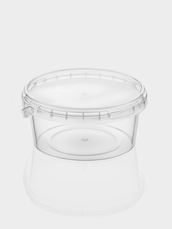 Ведро одноразовое с крышкой, 500 мл, d=12.2 см, h=6 см, пластик, прозрачное