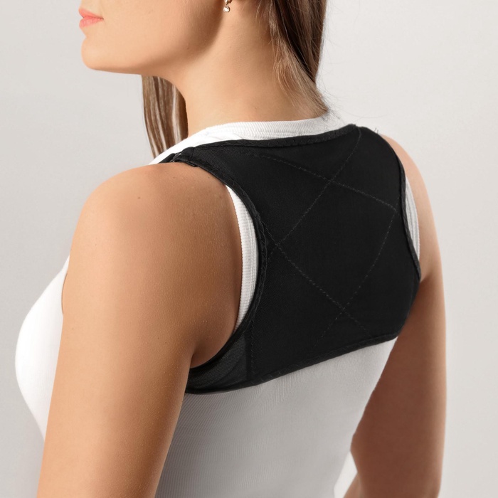 Массажёр - фиксатор для осанки, на фастексах, размер M-L, чёрный