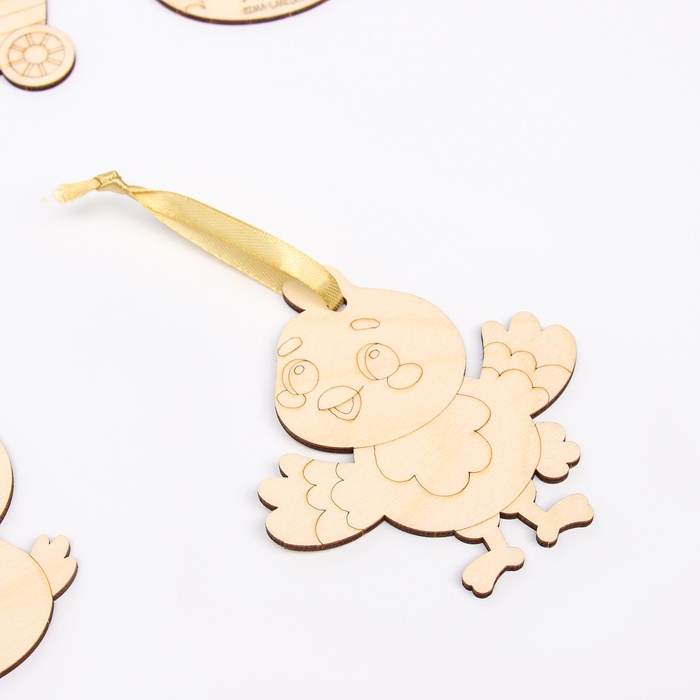 Заготовки для творчества. Роспись по дереву «Пасха: цыплята», 5 шт.