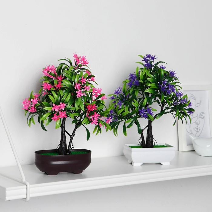 Бонсай искусственный в горшке «Деревце яркое», 10×20 см, МИКС