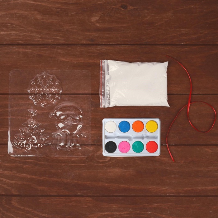 Ёлочные игрушки из гипса «Новогодние», 3 фигурки, набор для творчества