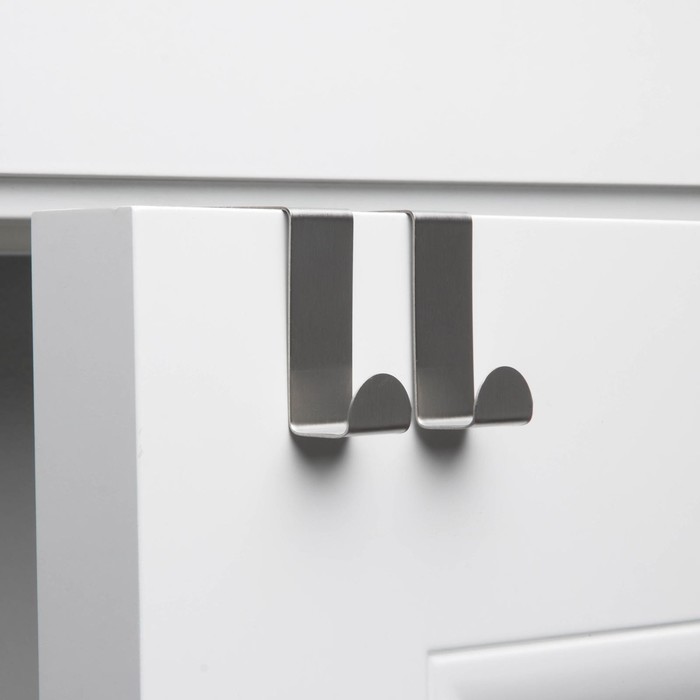 Крючки надверные SAVANNA «Минимализм», 2 шт., металл, 6×6.5×2.5 см, хромированные