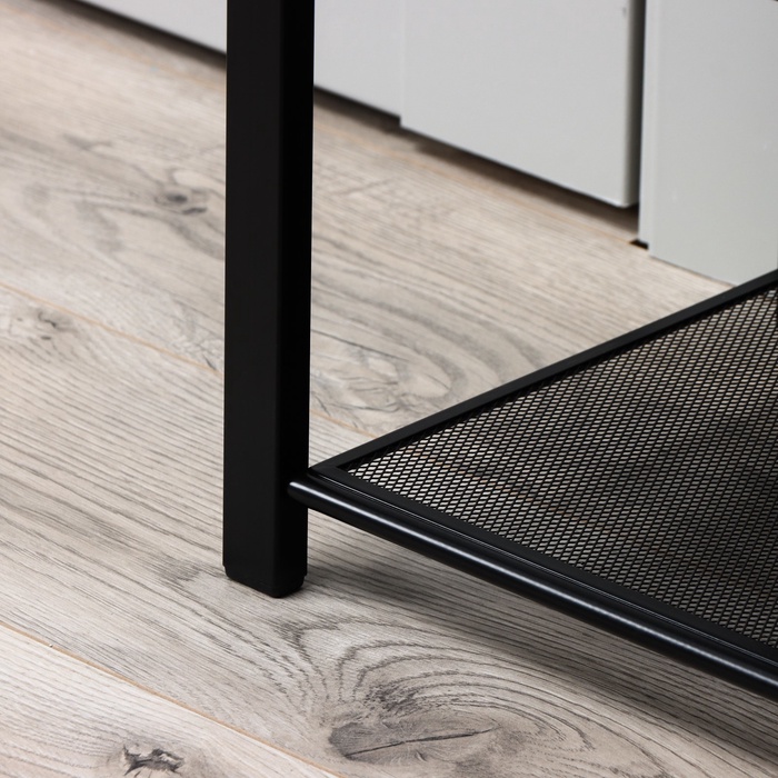 Банкетка «Торонто 33C», 88.5×30×49 см, каркас чёрный, сиденье серое