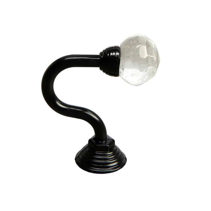 Держатель для штор CAPPIO KS007, однорожковый, черный, 2 шт.