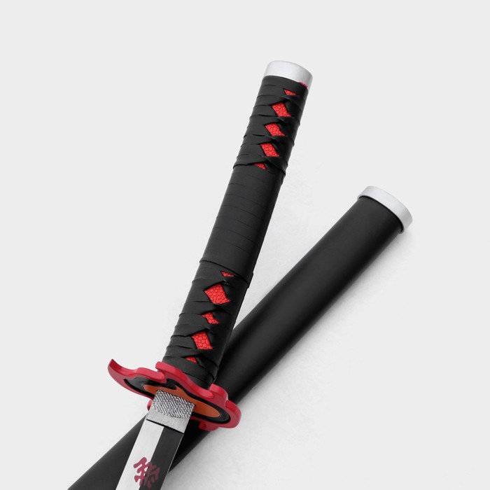 Макет оружия «Сувенирная катана. Кеджу», 100 см, клинок 65 см, чёрная, огненная гарда