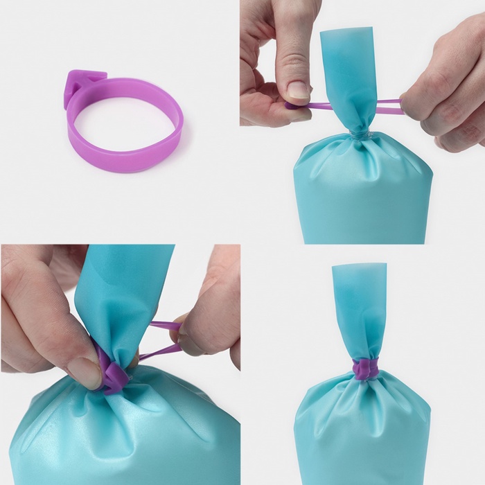 Зажимы для кондитерских мешков KONFINETTA, набор 12 шт., d=2.5 см, силикон, многоразовые, фиолетовый