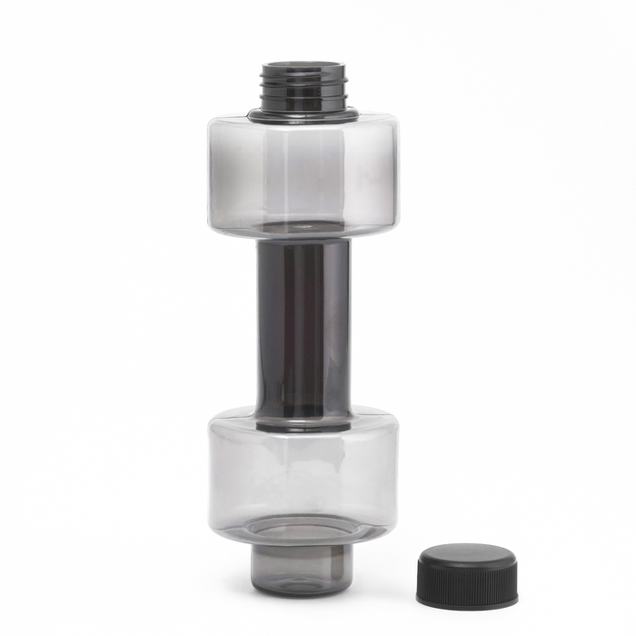 Бутылка для воды «Гантель», 500 мл, 22.5×8 см, чёрная