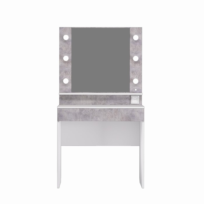 Стол туалетный «Акцент 12», с подсветкой, 800×476×1500 мм, цвет белое сияние/цемент светлый