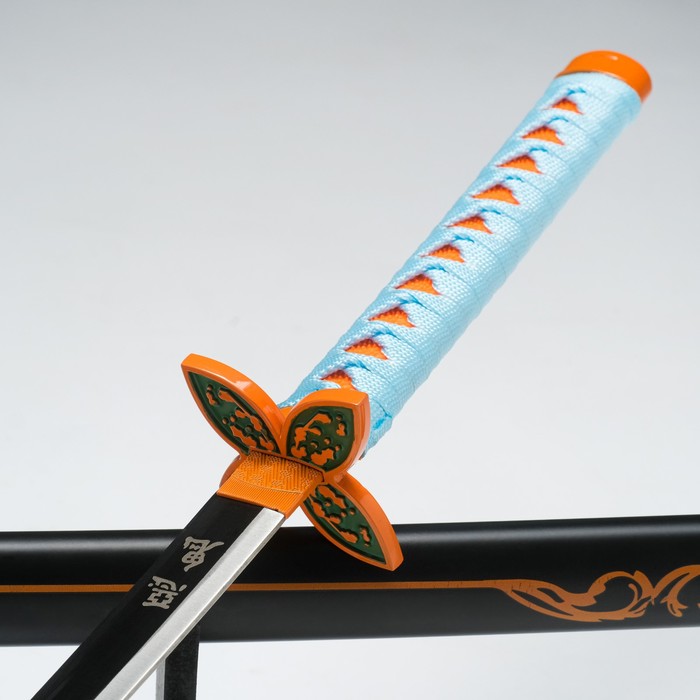 Макет оружия «Сувенирная катана на подставке. Нобу», 75 см, клинок 48 см, рукоять голубая