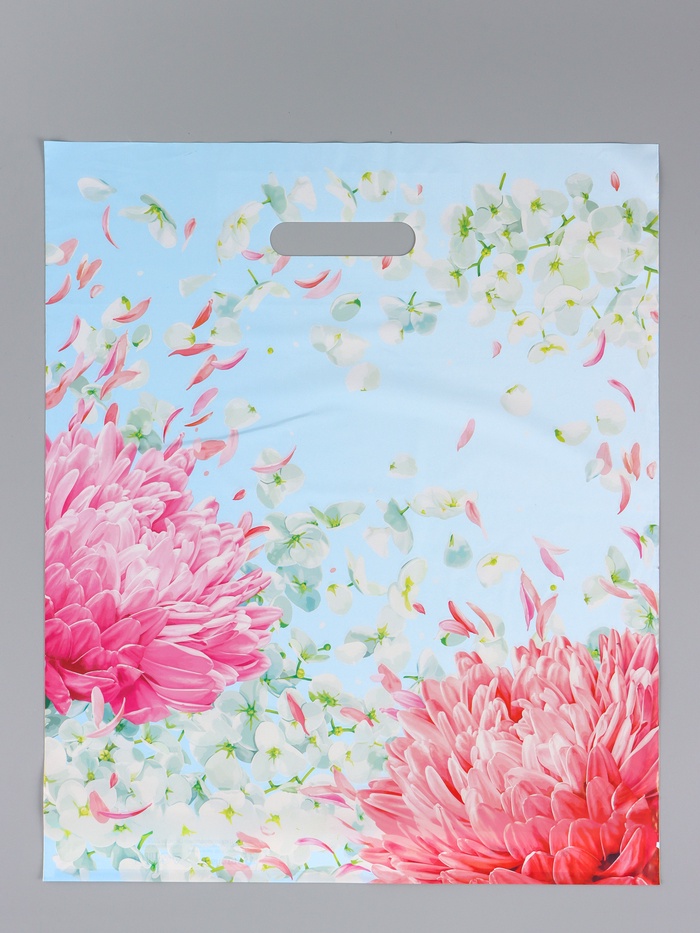 Ассорти подарочных пакетов полиэтиленовых с вырубной ручкой, 38×45 + 3 см, 50 мкм