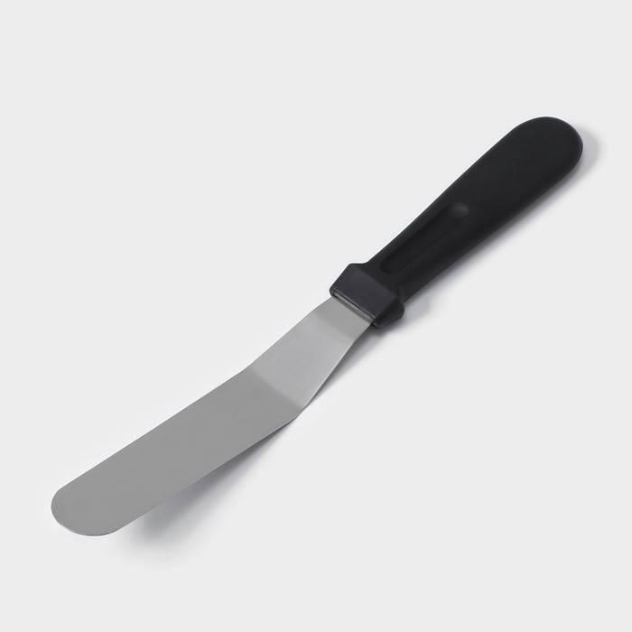 Кондитерская лопатка - палетка, изогнутая, 26.7 см, рабочая часть 14.5 см, для блинов, чёрная