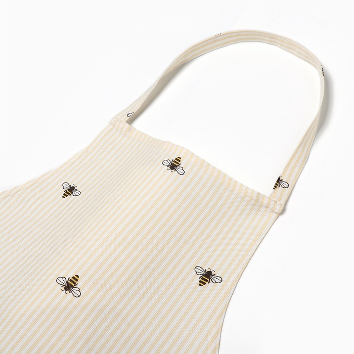 Фартук «Доляна. Пчёлки», белый, 60×70 см, 100% хлопок, рогожка 164 г/м²