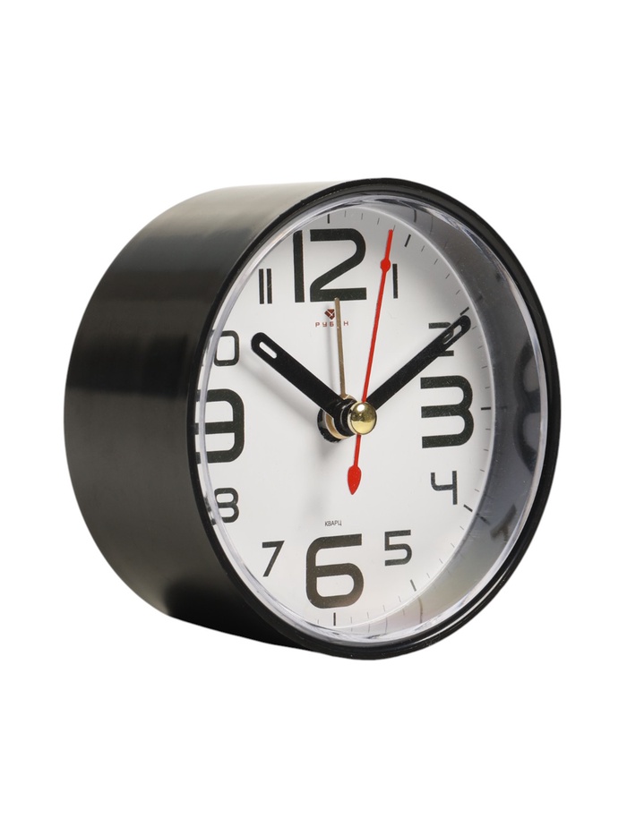 Будильник-часы настольные «Классика», 8×8 см, от батарейки АА, чёрный
