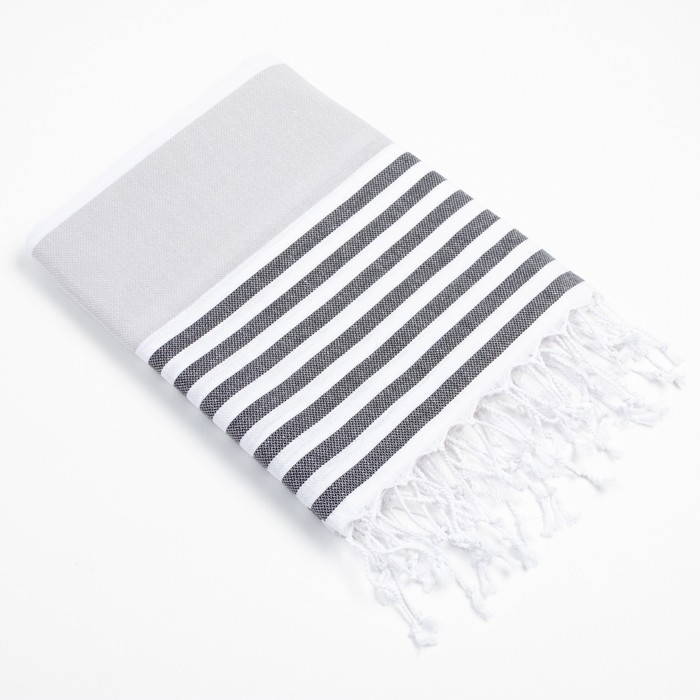 Полотенце - пештемаль пляжное «Фортуна», 100×180 см, хлопок 100%, серое