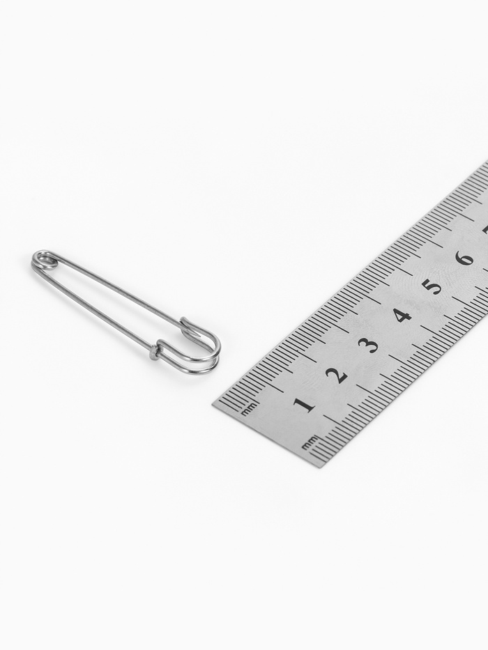 Булавка 4.5×1.2 см (набор 5 шт.), СМ-208-3, цвет серебро